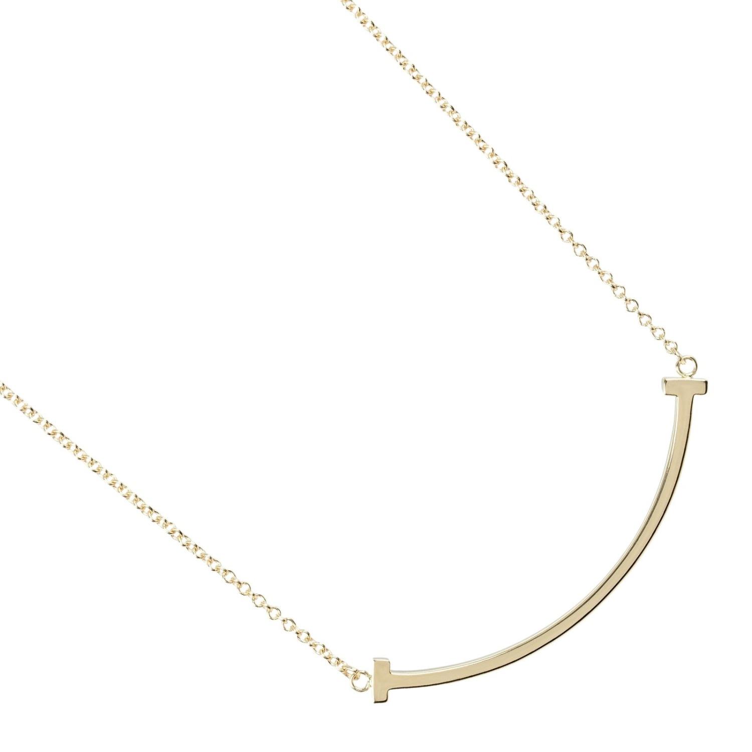 

TIFFANY&Co. T smile small Necklace K18 yellow gold 3g Women Used