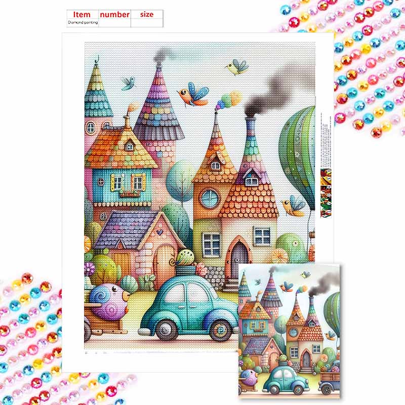 New Arrival 5D DIY Full Circle Diamond Painting "Comics City" Embroidery Cross Stitch Home Decor Gift