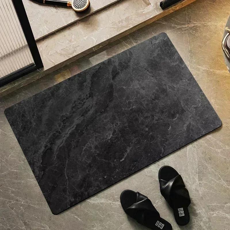 Diatomite Mat Super Absorbent Bathroom Mat Non-slip Bath Rug Shower Room Entrance Doormat Toilet Foot Mat Bathroom Carpet Decor