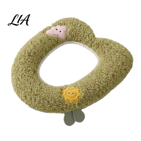 Soft Warm Bathroom Pad Plush Toilet Seat Cover for Autumn Winter, Cute Washable Warmer with Zipper Closure, Universal Fit Thickened Cushion Love/Cloud