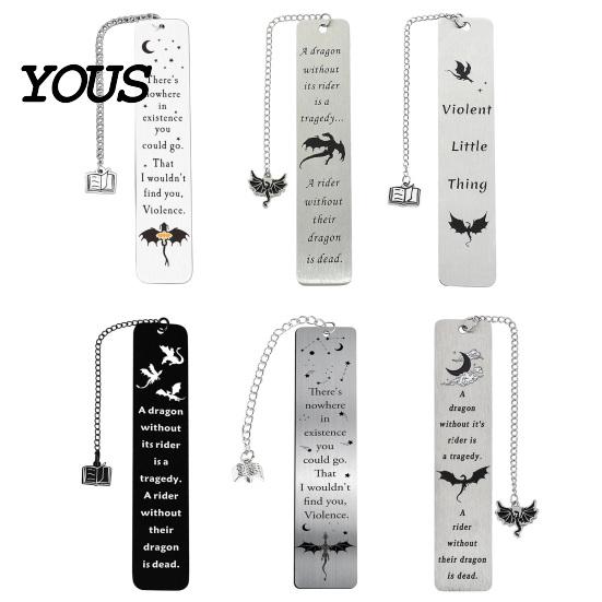 Elegant Metal Bookmark Pterosaur Bookmark, Stainless Steel Fourth Wing Design Page Marker with Black Tassel, Unique Literary Gift for Book Lovers And