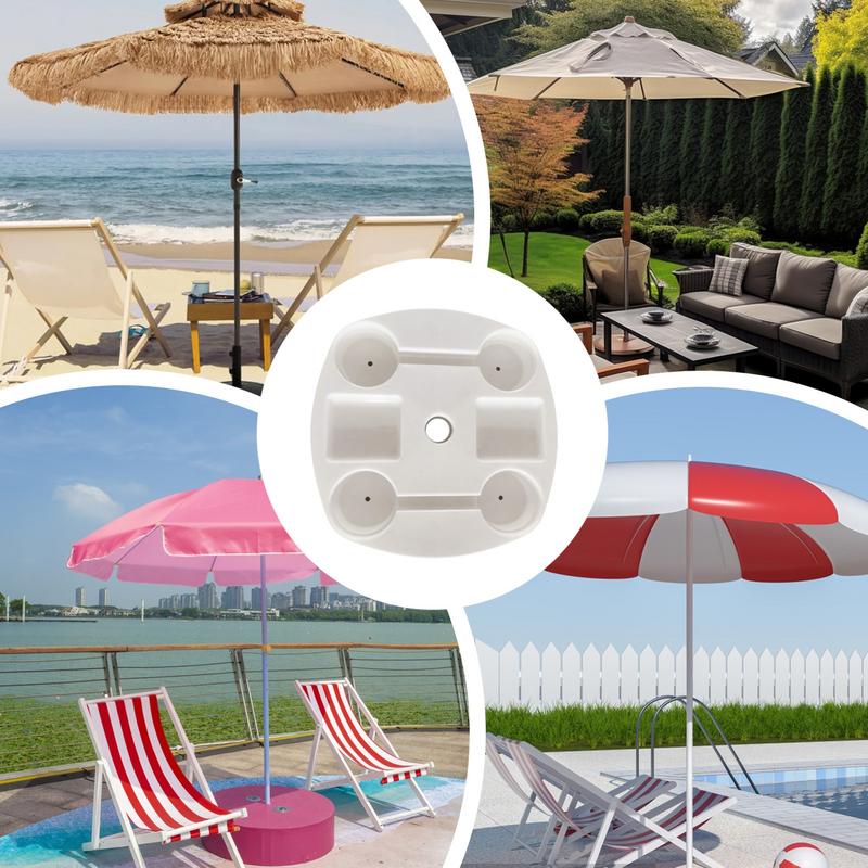 Beach Umbrella Table Tray 4 Drink Holders And Tray Slots Pool Umbrella Table Adjustable Outdoor Tray Table For Beach And Patio