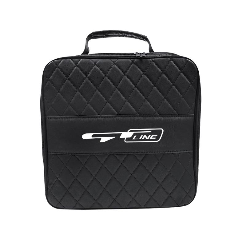 AQT2 Car Trunk Storage Bag Leather Charging Cable Sundries Organizer For KIA RIO K5 K9 Sorento Ceed Stinger Niro Soul EV6 EV9 Stonic