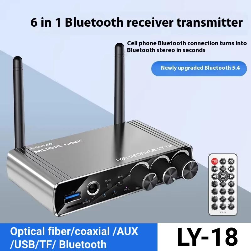 Bluetooth 5.4 Receiver Transmitter Low Latency 3.5mm AUX Jack Coaxical Optical Wireless Audio Adapter For PC TV Car Speaker