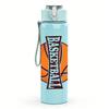 1PC Basketball Banner Emblem 750ml Color Plastic Sports Water Bottle Leakproof Flip Straw Lid Suitable for Sports Office Home Use