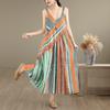 Sleeveless Strap Cotton Vintage Floral New in Dresses For Women Casual Loose Long Summer Dress Elegant Clothing