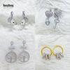 Bao Yi Long S925 Silver Interlocking Hoop Earrings - Elegant Women's Luxury Design