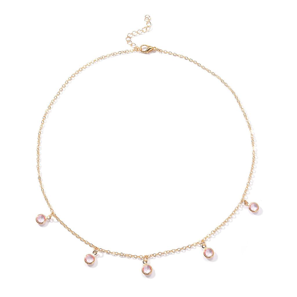 Europe, America, Simple Double-layer Stacked Back Chain Love Necklace Female, Harajuku Hip-hop Peach Heart Necklace