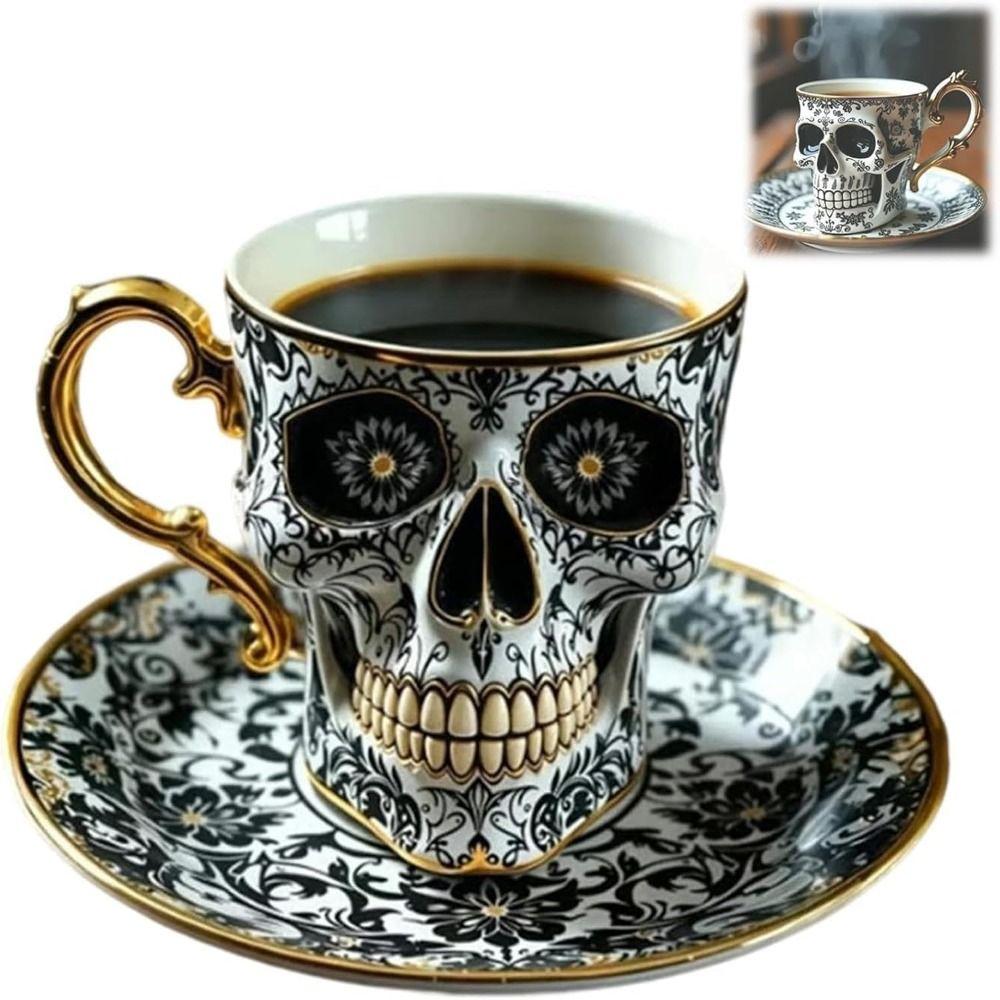 Bonehead Design Skull Coffee Mug Resin Skeleton Head Mugs Skull Crusher Coffee  for Coffee Lovers