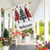 1pc, Festive Christmas Red Tree Garden Flag, Double-Sided Polyester Yard Decor, Outdoor Lawn Flag, Seasonal Holiday Decoration, No Power Required