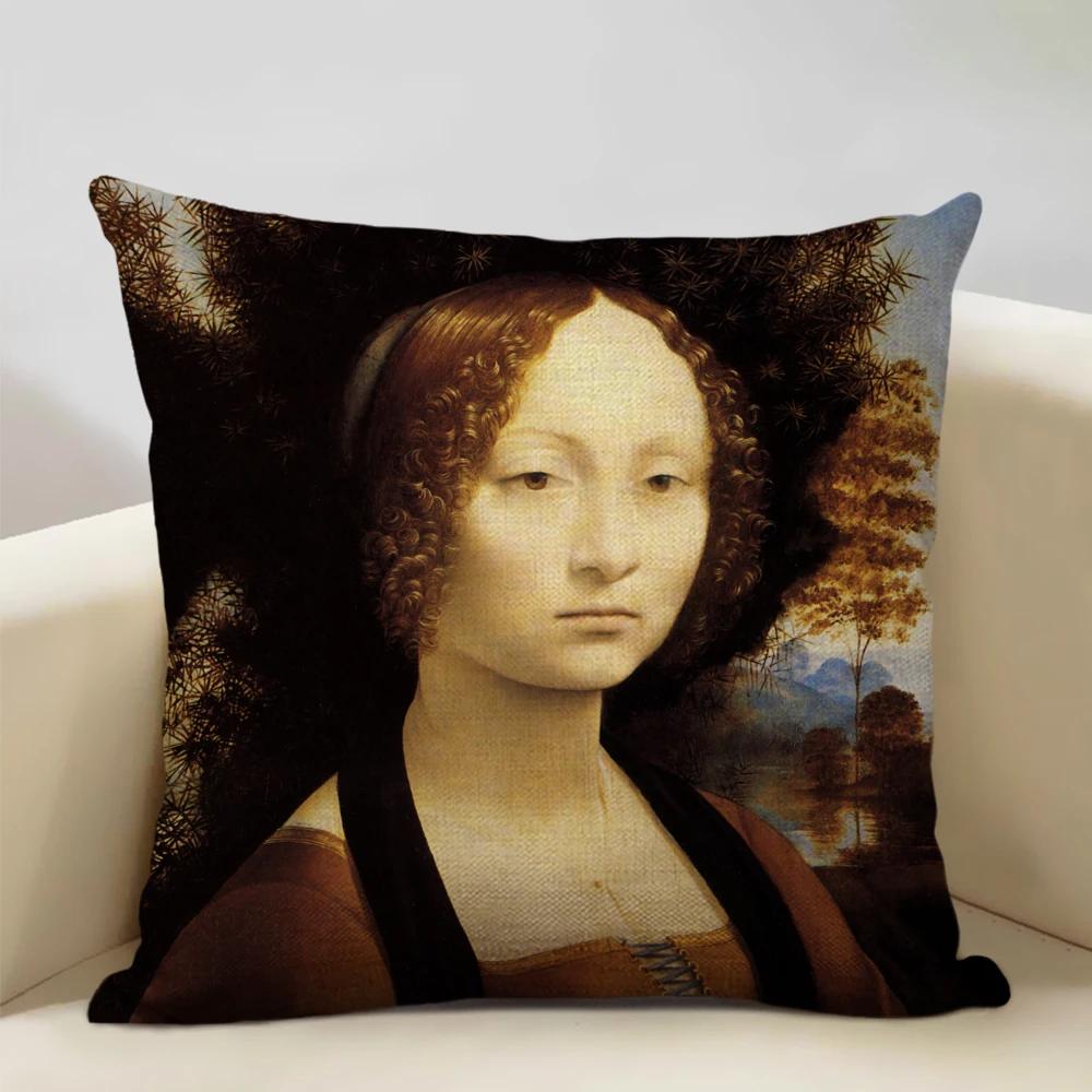 Four Seasons General World Famous Paintings Decorative Throw Pillow Case 45x45cm Cushion Cover for Living Room Sofa