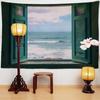 Window Waves Scenery Tapestry Wall Hanging Art Natural Hippy Tapiz Retro Simple Aesthetics Room Home Decor