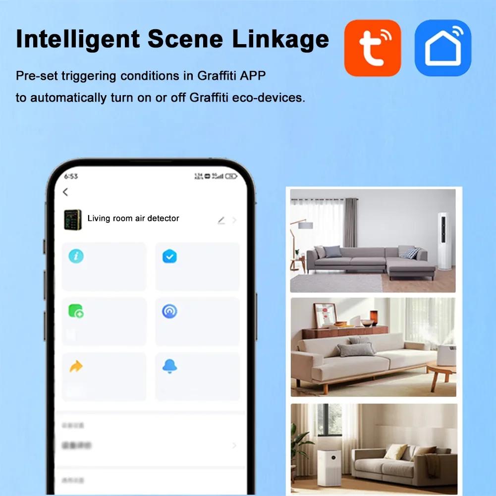 WiFi 15-in-1 Air Quality Detector TFT Display Portable AQI PM0.3 PM1.0 PM2.5 PM10 Tester APP Control Temperature Humidity Meter
