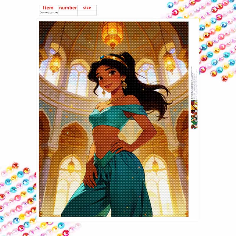 Disney Prinzessin Jasmine Diamantmalerei Malerei Kunst-Set Handgemachtes DIY 5D Wohnkultur Geschenk