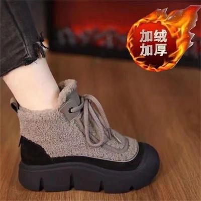 Fleece Martin Boots Thick-soled Snow Boots Women's Winter New Fleece Warm High-top Shoes Casual Mother Cotton Shoes