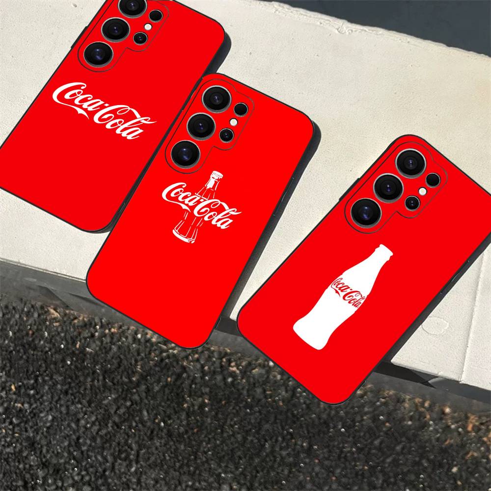 C-COCA Logo C-COLAS Phone Case For Samsung S 24 Fe 25 Ultra Plus 20 Lite 21 30 22 23 24 22 Ultra 5G Fundas