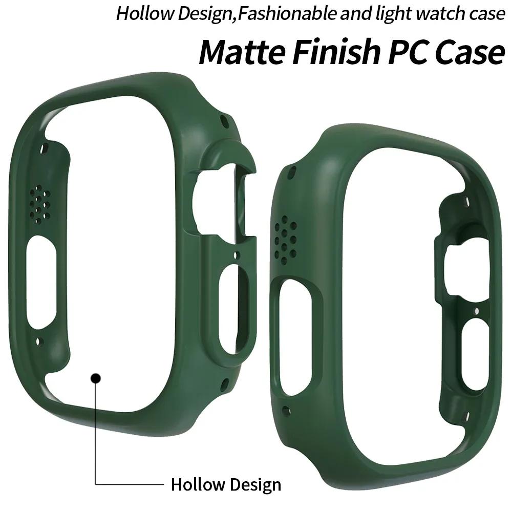 Matte Protective Cover for Apple Watch Ultra 2 PC Transparent Bumper Hard PC Frame Protector Case for Iwatch Ultra 49mm