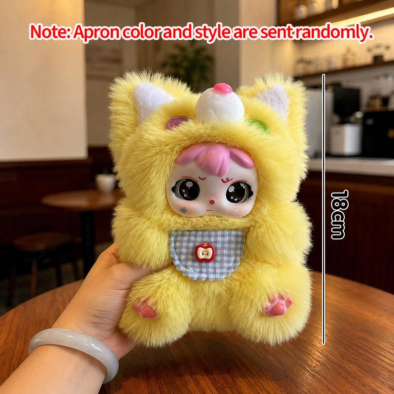 Cartoon Fur Rabbit Doll Figure Keychain Plush Cute Vinyl Doll Figurine Trendy Blind Box Toy Schoolbag Hanger Pendant Decoration