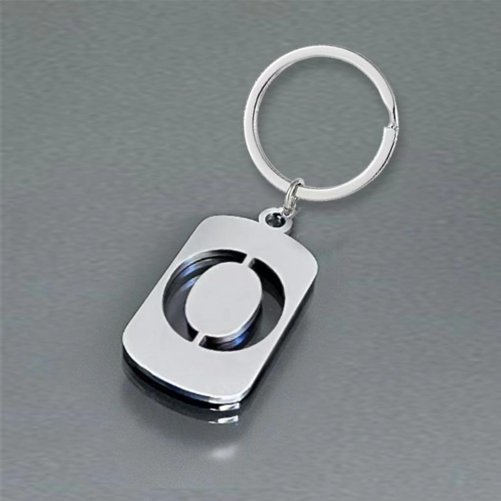 Creative Minimalist Keychain Spanish Key Pendant Metal Stainless Steel Laser Key Ring Stainless Steel Keychain for Backpack Bag Pendant
