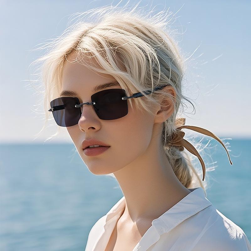 Fashion High Definition Sunglasses Men Ladies Blue Light Blocking Eye Protection Eyewear Rimless Square Frame Eyeglasses UV400