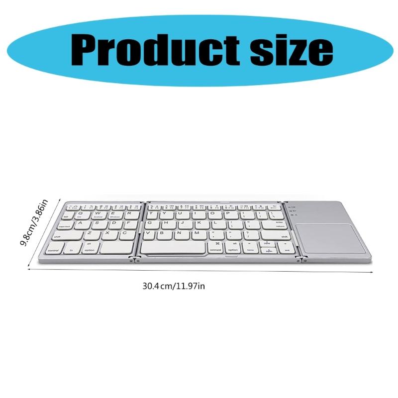 Wireless Keyboard Folding Pocket Size Keypad with Touchpad For Tablets Pad For 40Hrs Long Battery Service For Tablet PC