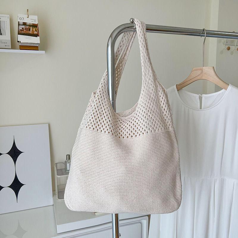 Lazy tote new leisure seaside beach shoulder bag bag straw woven handmade large-capacity holiday woven hollow