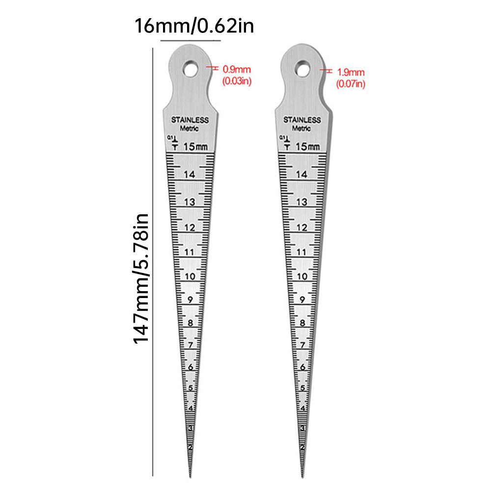 Taper Gauge Feeler 1-15mm Stainless Steel Gap Hole Measuring Tool Thickness Gauge Measuring Probes Aperture Measurement Tool