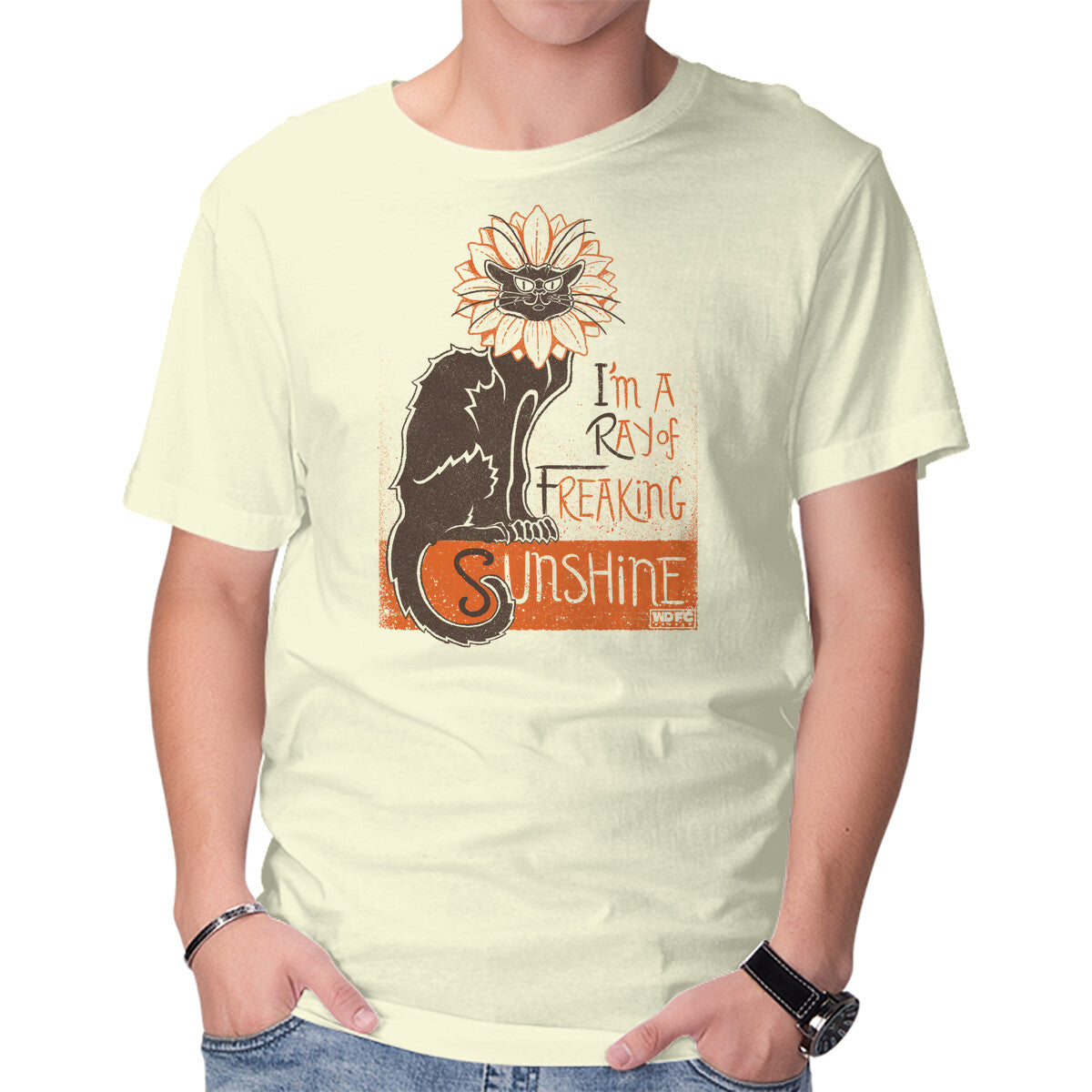 Unisex Crew Neck T-Shirt Ray Of Freaking Sunshine Cats Graphic Short Sleeve Casual Tee L