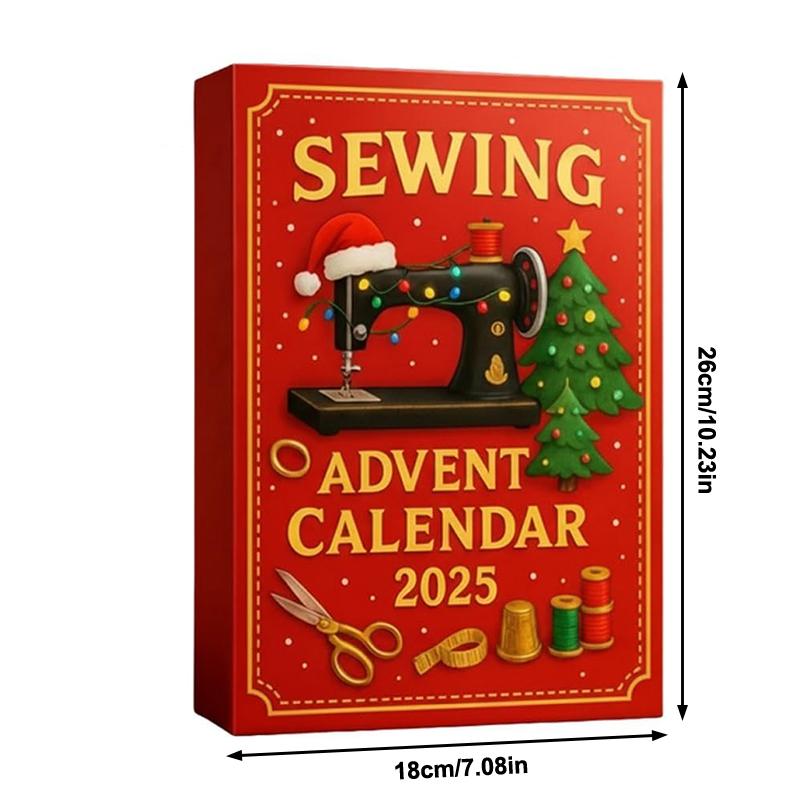 

Sewing Advent Calendar 2025 – 24-Day Christmas Countdown Kit with Acrylic Hanging Decorations S красный