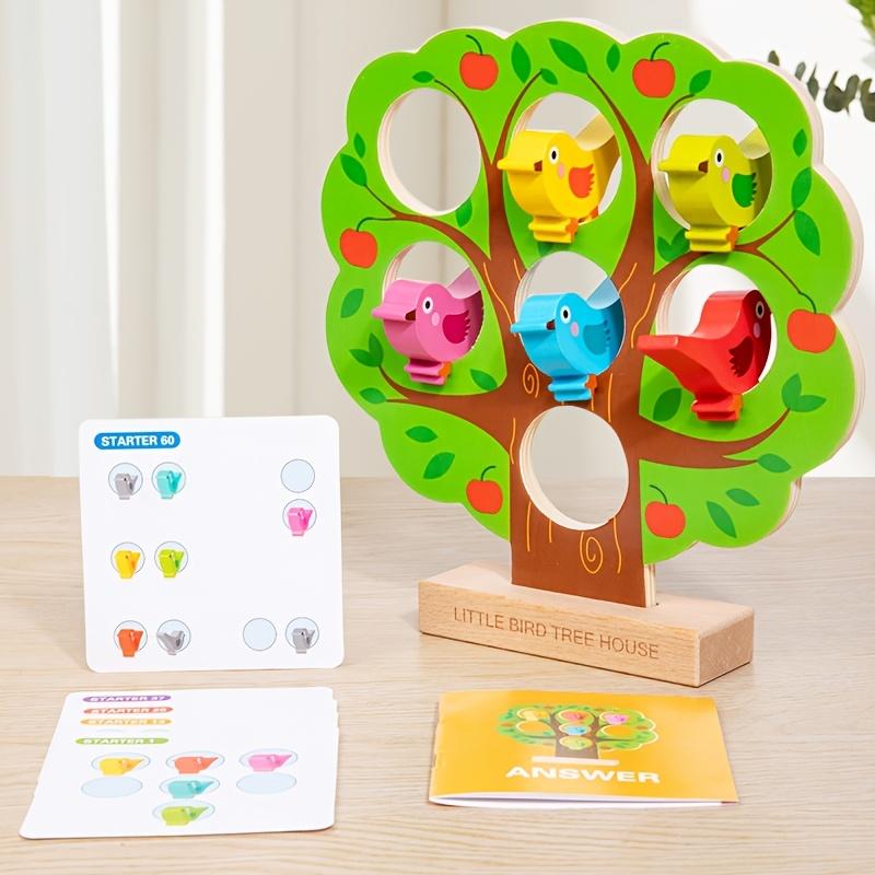 Little Bird Tree House Game –Colorful Wooden Educational Toy for Youngsters, Multiplayer Family Fun with Nest Building Observation Skills Development