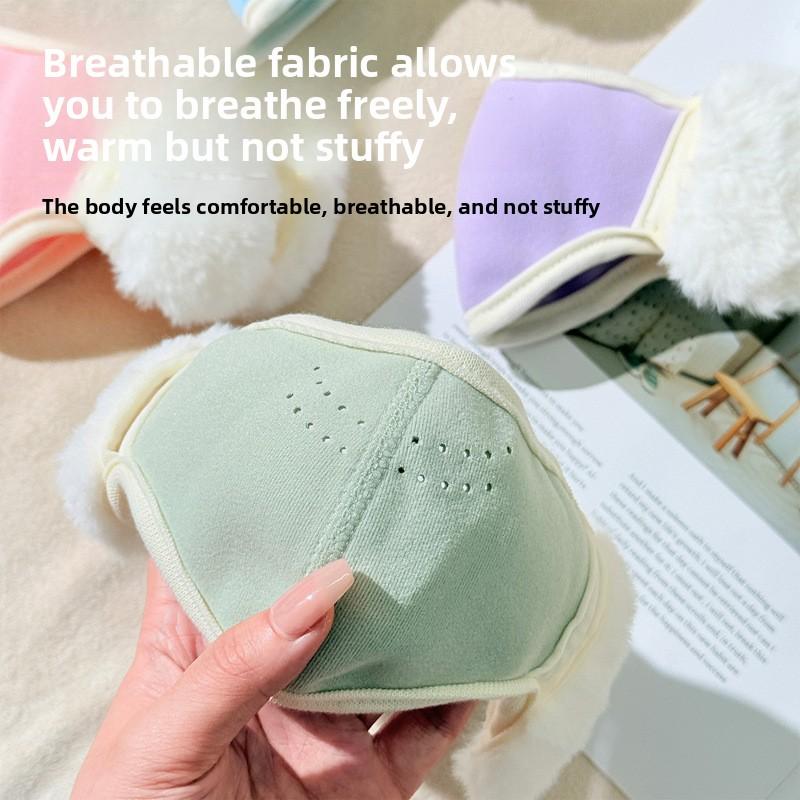 Children's Ear Protection Mask, Autumn and Winter Warm Face Mask, Children's Two-in-one Ear Protection Mask with Fleece Windproof Face Mask
