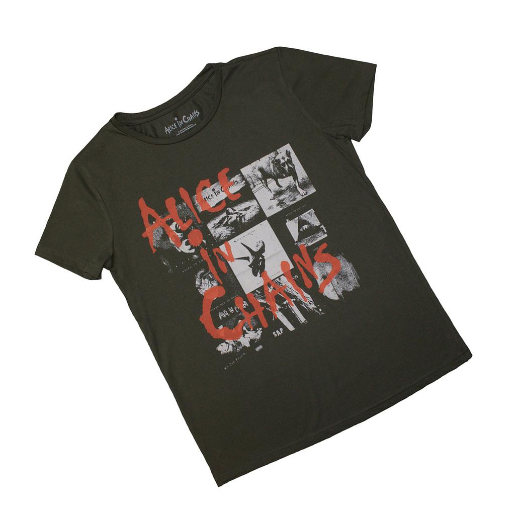 Alice In Chains Womens/Ladies Albums Montage T-Shirt