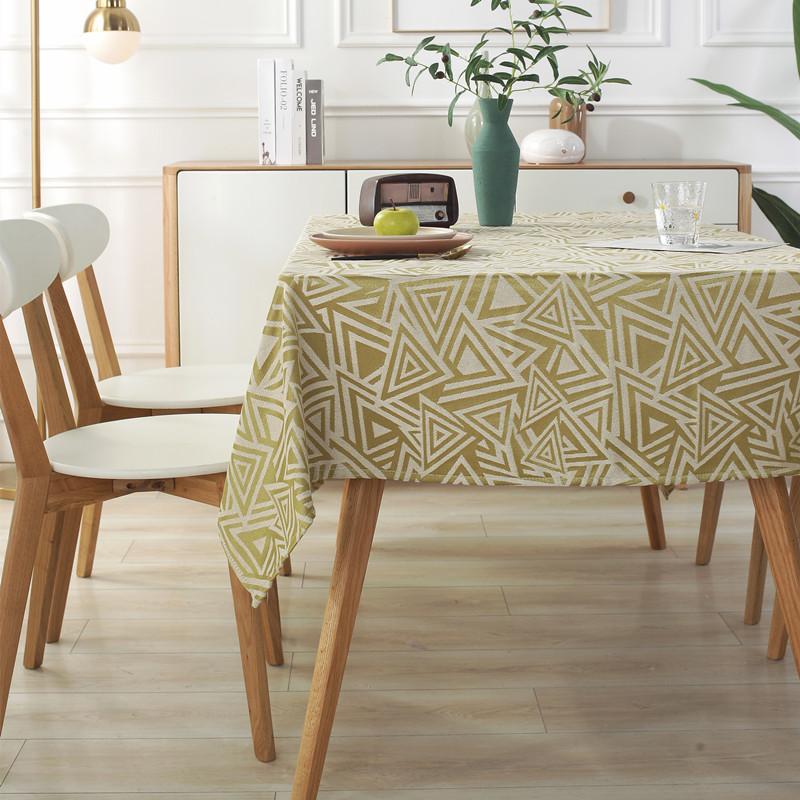 Waterproof Modern Simple Color Woven Jacquard Corrugated, Tablecloth Rectangular Coffee Table Tablecloth Dining Table Cloth