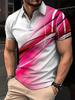 Essential Geometric Print Short Sleeve Polo Shirt for Men