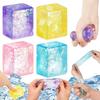 Glitter Ice Cubes Colorful Sensory Fidget Toys for Adults & Kids Fun Squeeze Ball Stress Relief Holiday Birthday Gifts