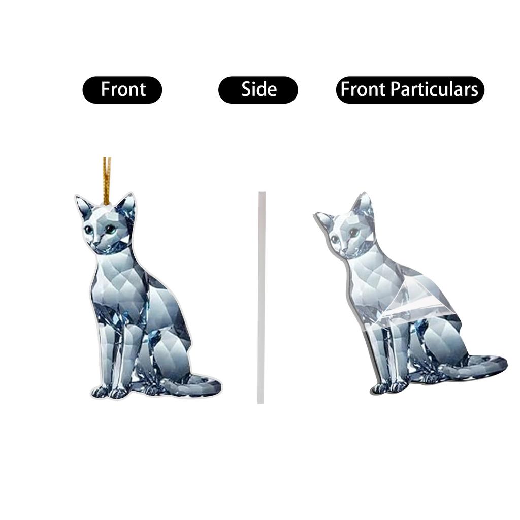 Cat Christmas Countdown 2025 Crystal Cat Advent Calendar 2D Acrylic Cute Crystal Kittens Decorations Cat Collectible Figurine