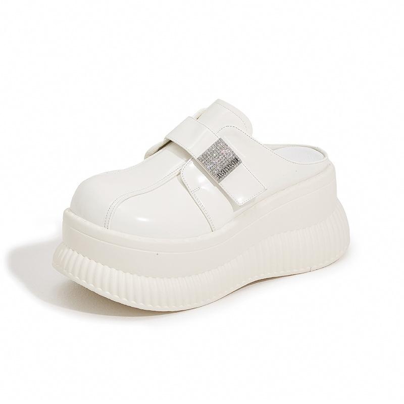 Platform sandals women's 2025 summer new muffin outer wear bag head half slippers increase height fashionable versatile cool slippers