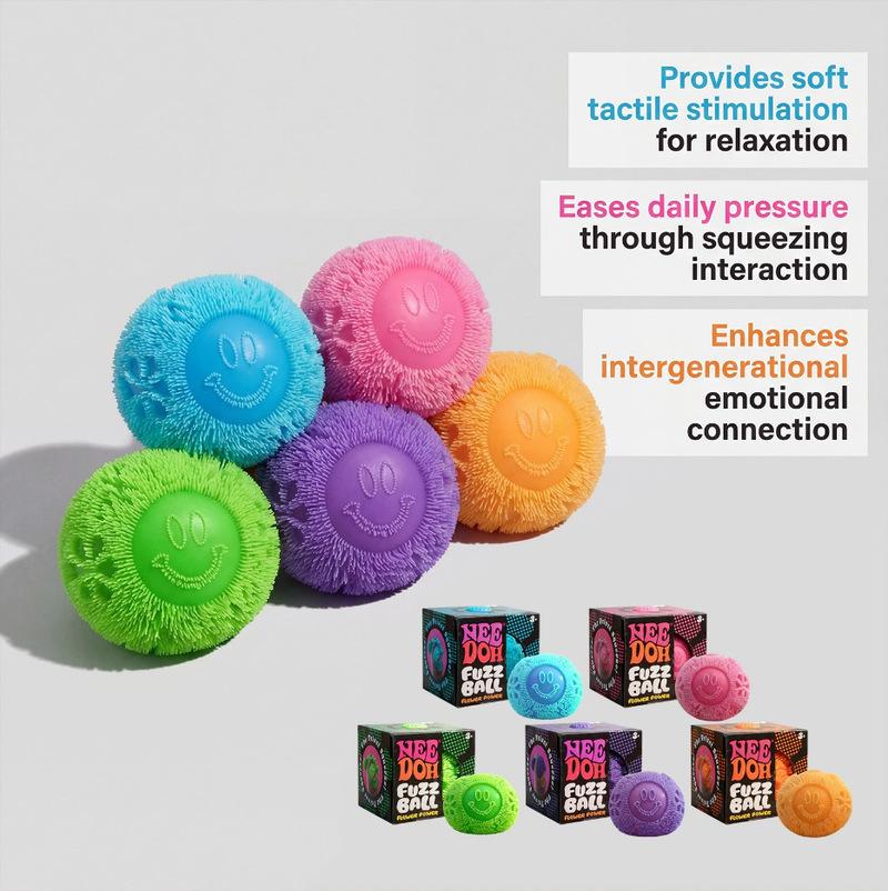 Neuer Nee Doh Fuzz Ball Niedliche Blumenform Weich Nicht Klebrig Stressabbau Knetspielzeug für Büro Zuhause Kinder Erwachsene