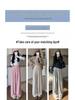 Women's High Waist Wide Leg Stripe Pants - Relaxed Drape Yamamoto Design for Spring/Autumn
