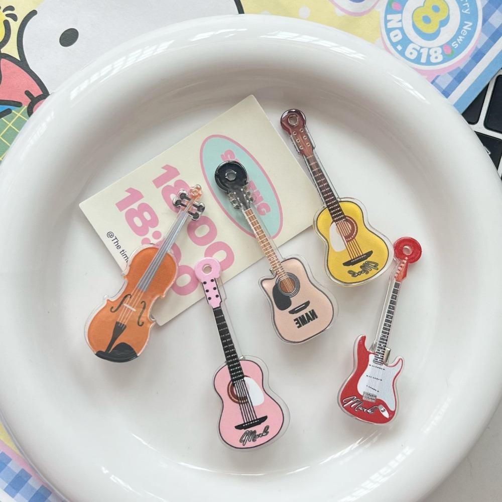 Korean Style Guitar Hair Clip Ins Duckbill Clip Kawali Musical Instrument Hair Clip Daily