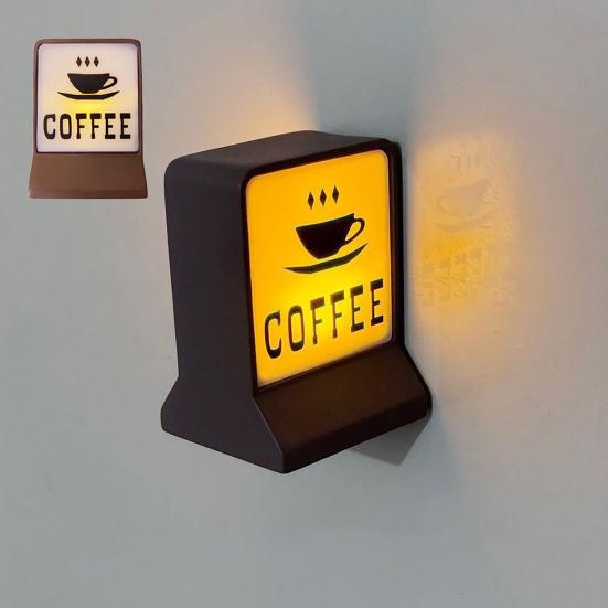 Kaffee-Lampe Kühlschrankmagnet 3D Vintage Kaffee-Bar-Shop-Licht Kühlschrankmagnet Schrank Spind Whiteboard Dekoration Kaffee-Liebhaber Geschenk