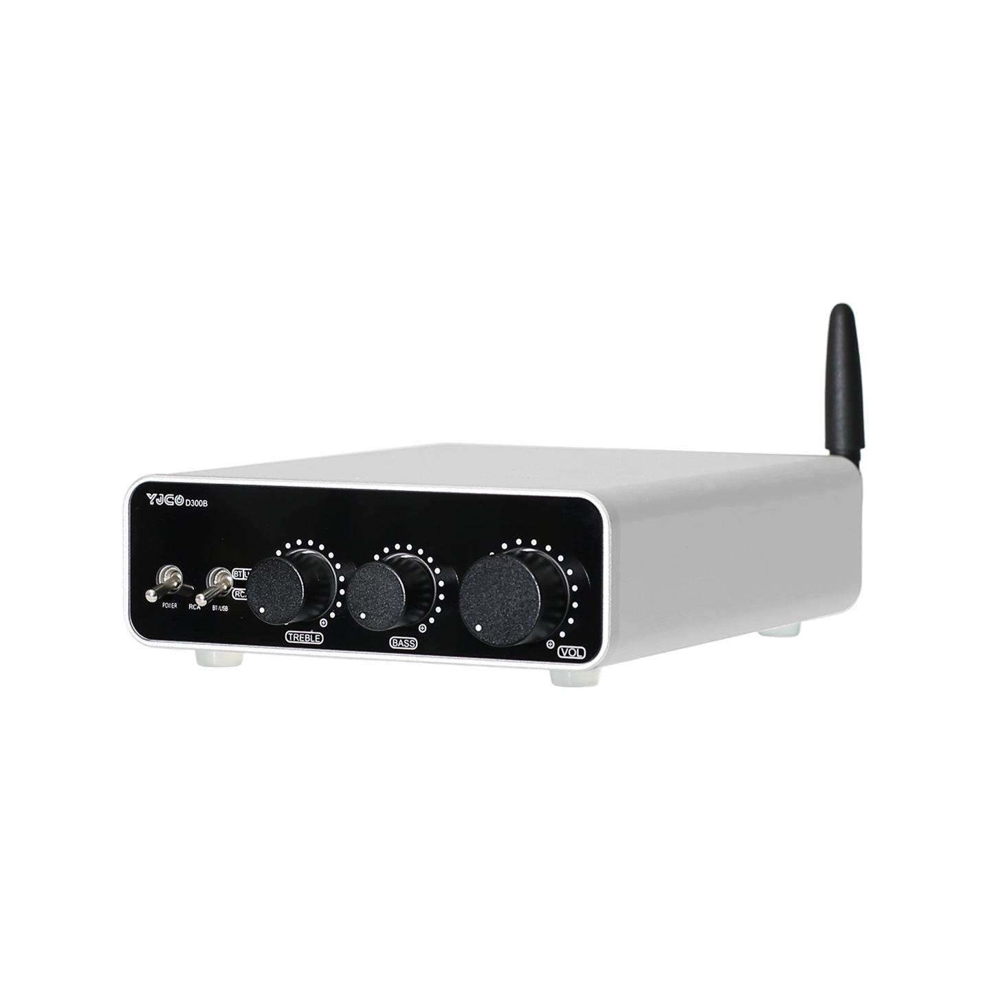 

D300B Високопотужний двоканальний цифровий підсилювач HIFI TPA3255 з Bluetooth 5.4 LDAC, регулювання високих/низьких частот D300B Amplifier Without Power Supply срібний