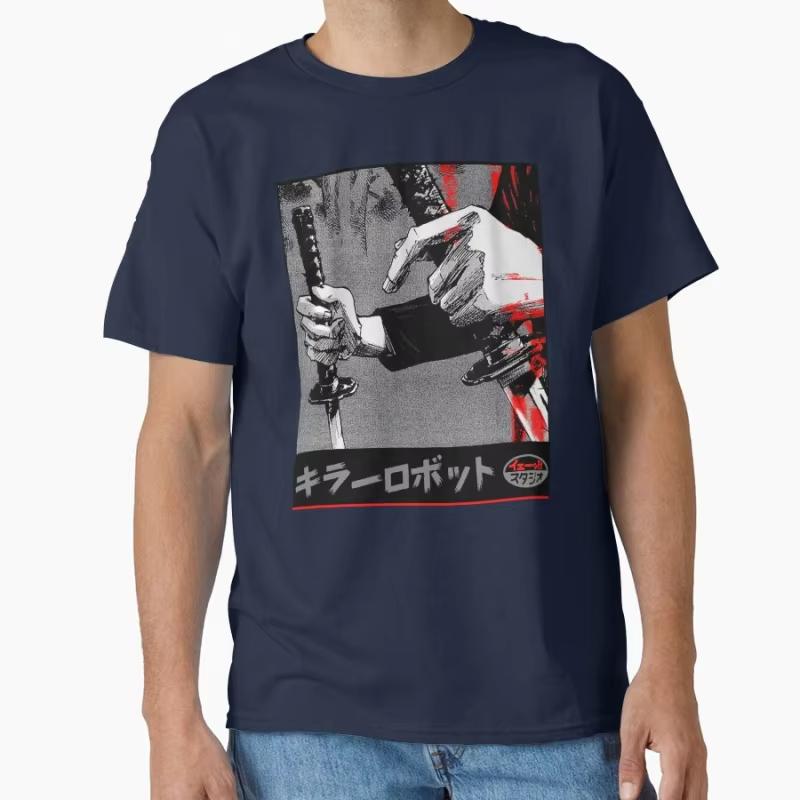 Samurai Japanese Warrior Urban Vaporwave Style Cyberpunk Kanji Cyborg Futuristic Art Gift T Shirt for Men Large Size Tops