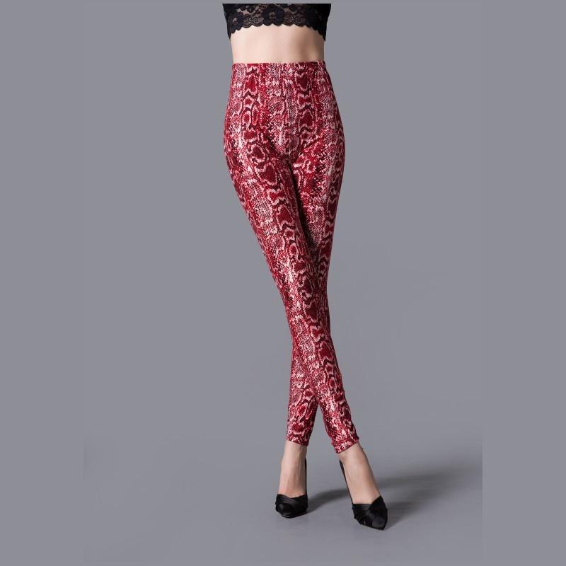 Skinny legíny s potiskem hadí kůže Leopard Slim kotníkové kalhoty jedné velikosti