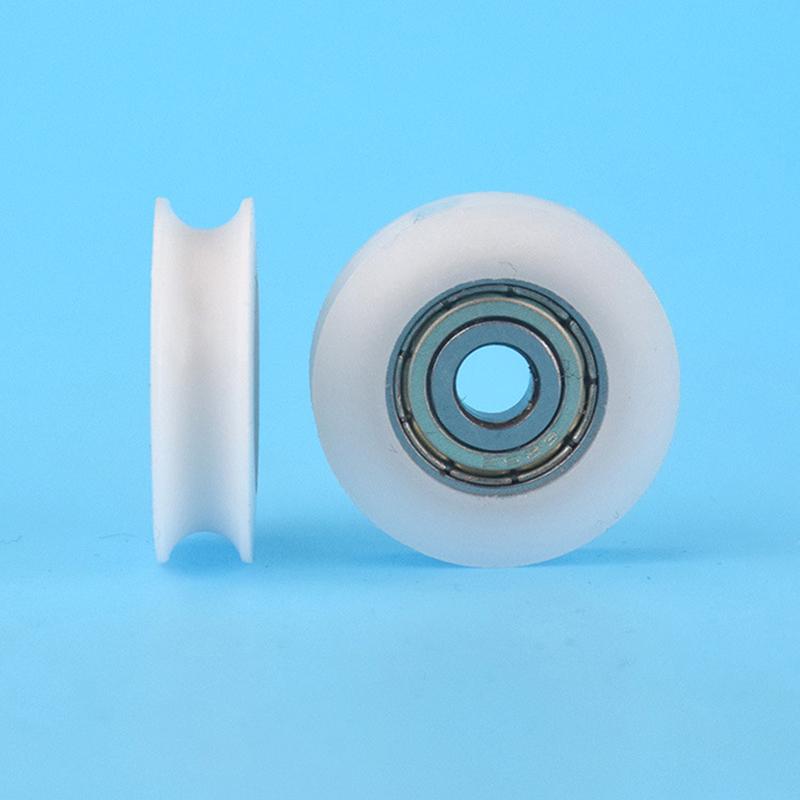 1Pc U12*44*16Mm U Groove Wheel Rolling 1Cm Diameter 10Mm Track Line Guide Pulley Nylon Wrapped Plastic Pulley