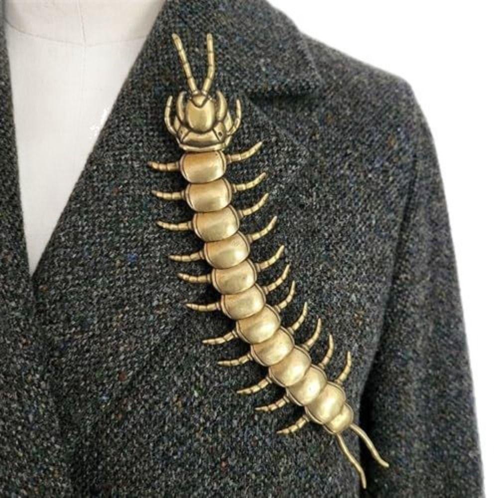1/2pcs Punk Style Centipede Button Cover Metal Button Clip-On Centipede Button Clip for Shirt Decor