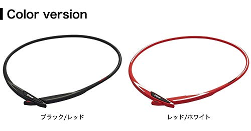 Phiten RAKUWA Neck EXTREME Cross Necklace, Red/White, 43cm