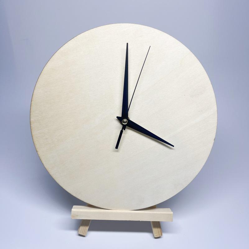 DIY Wooden Dial Wall Clock: Round Wood Board for Kids' Painting & Crafting