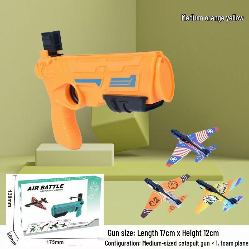 Luminous Foam Ejection Airplane Gun Toy for Kids - Outdoor Gliding Boomerang Model