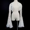 Gothic Floral Lace Shrug Long Flared Bell Sleeve Open Front Cropped Bolero Cardigan For Lolita Wedding Cosplay Photoshoot